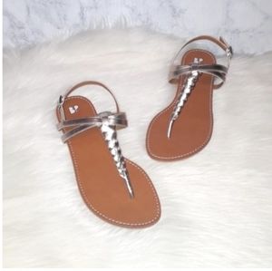 NEW in box BP Gold Tone Braided Strap Sandals